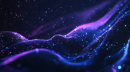 Fototapeta premium Abstract Purple and Blue Glowing Particles