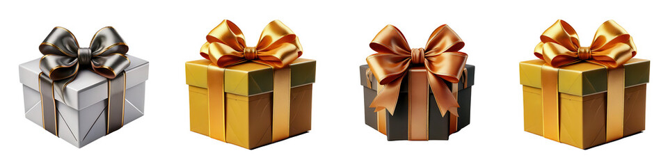 Fototapeta premium Colorful gift boxes with ribbons.