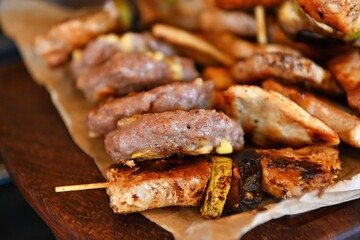 burgers on catering food, various buffet and party concept