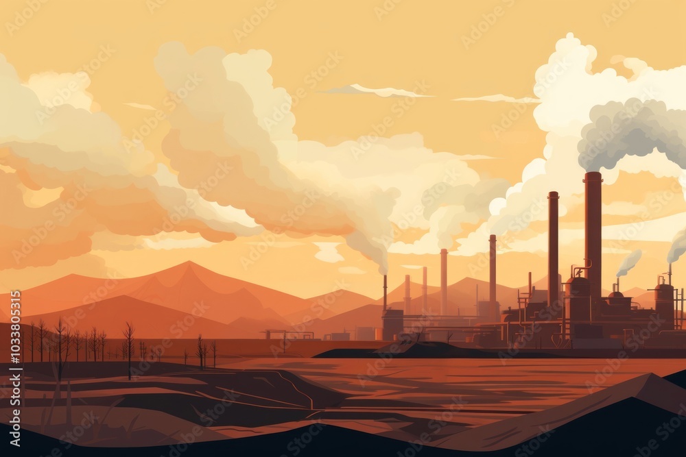 Canvas Prints factory architecture landscape pollution.
