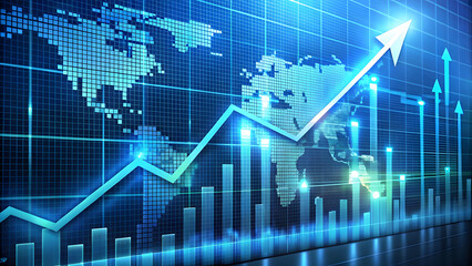 Stock Market Graph Trending Upwards with '2025' Peak for Success and Optimism. Perfect for: New Year's Eve, Financial Events, Corporate Celebrations