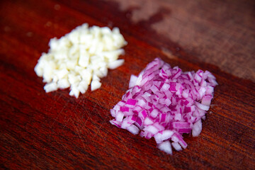The classic dynamic duo of seasoning, chopped onion and garlic