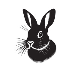 Shadow Silhouette of a Rabbit on a Clean White Illustration.