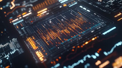 Fototapeta premium Abstract Digital Interface with Data Visualization