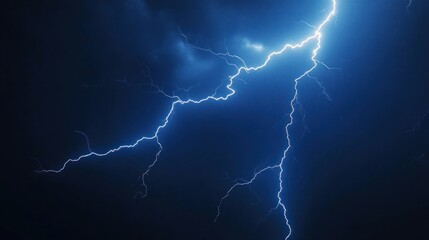 Lightning Strike in the Night Sky