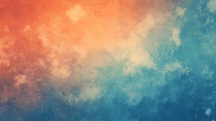 Obraz premium Grainy background autumn noisy banner, teal orange blue red white grunge texture abstract retro poster, header cover backdrop design 