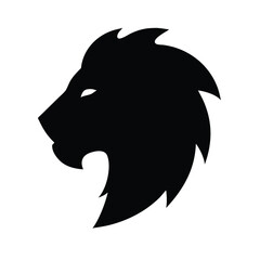 Lion Head Silhouette Vector Art Animal Logo and Illustration