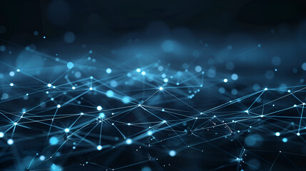 Blurred background with iot and machine learning points, ample space for text and design elements ,Network, connection and lines with light, web or information technology with pattern for cloud
