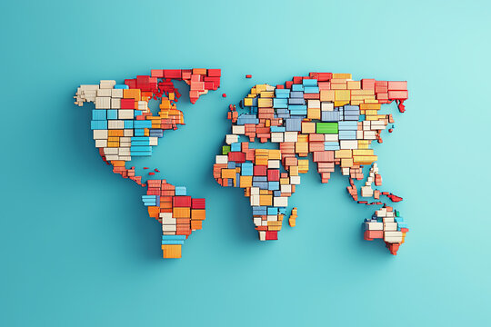 Global shipping network, international trade expansion, connected world economy, 3D illustration