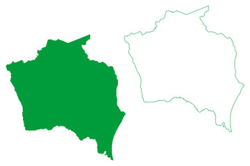 Presidente Kennedy municipality (Espírito Santo state, Municipalities of Brazil, Federative Republic of Brazil) map vector illustration, scribble sketch map