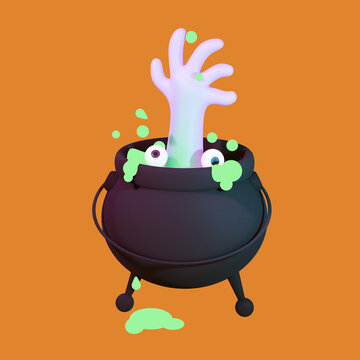 Magic Cauldron 3D Illustration for uiux, web, app, presentation, etc