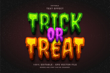 Trick or Treat 3d Editable Text Effect Template Style Premium Vector