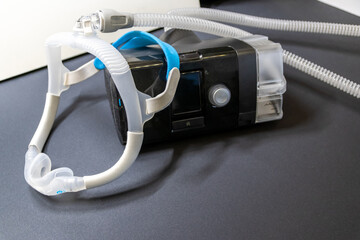 CPAP mask with nose mask or nose mask headgear cpap machine against obstructive sleep apnea helps...