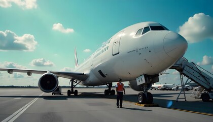Obraz premium airplane at the airport