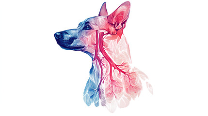 Lungs of the dog medical veterinary 