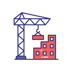 Construction Site vector icon stock illustration