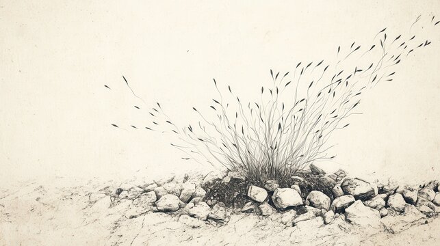 Parable of the Sower Seeds Sprout Quickly on Rocky Ground but Wither Under the Scorching Sun Their Roots Unable to Take Hold in the Shallow Soil