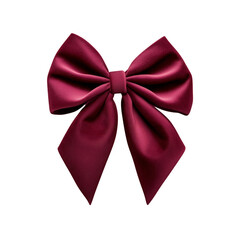 Naklejka premium Elegant burgundy satin bow, perfect for gift wrapping or decoration.
