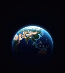 Fototapeta premium Earth with Asia and Australia from Space .