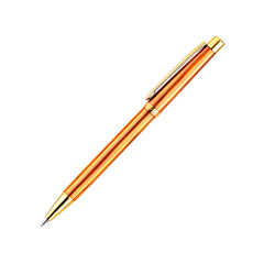 Elegant golden pen, isolated on white background for branding and design purposes.
