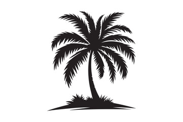 Palm Tree Vector Illustration on White Background.