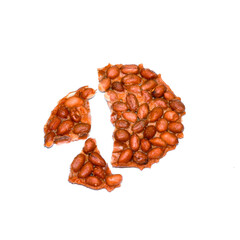 fried peanuts, bake peanuts, thai fried peanut cookies on white background