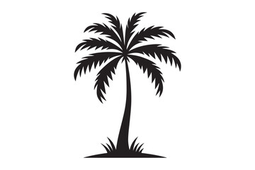 Palm Tree Graphic Vector Design on White Background.