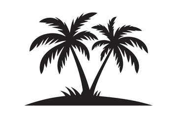 Basic Palm Tree Design - Vector Illustration with White Background.