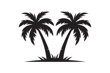 Basic Palm Tree Design - Vector Illustration with White Background.