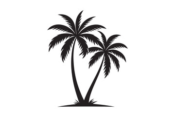Palm Tree Vector Illustration on Clean White Background.