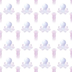 Octopus dolifusi, dolphin jumping out of water, blue whale,  jellyfish, 