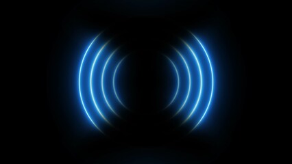 Neon glowing radio wave signal icon background. audio frequency signal icon illustration background.