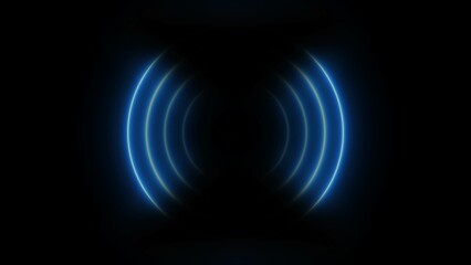 Neon glowing radio wave signal icon background. audio frequency signal icon illustration background.