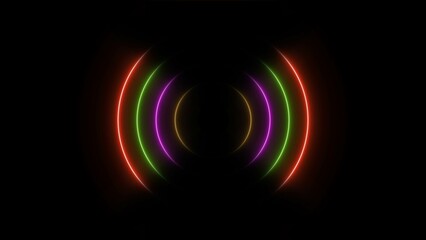Neon glowing radio wave signal icon background. audio frequency signal icon illustration background.