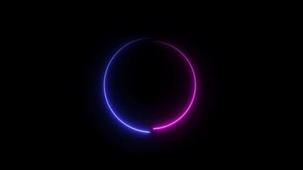 Abstract beautiful neon light circle loading icon background 4k illustration.