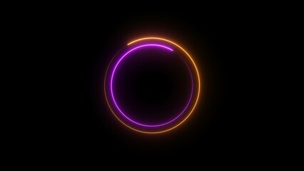 Abstract beautiful neon light circle loading icon background 4k illustration.