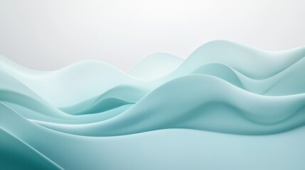 Fototapeta premium Abstract ocean waves in soft blue and teal tones.