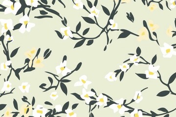 Naklejka premium Stroke painting of Jasmine pattern line backgrounds.