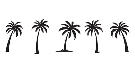 Palm Tree Vector Art on White Background.