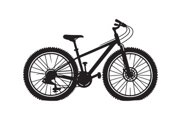 Fototapeta premium Bicycle Icon Vector Silhouettes on White Background.