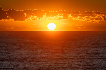 Mediterranean Gold: A Fiery Sunset Over Sanary Tranquil Waters