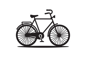 Simple Bicycle Vector Icons. Silhouette Design Collection.