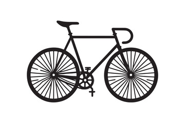Bicycle Silhouette Icons. Vector Illustration on White.