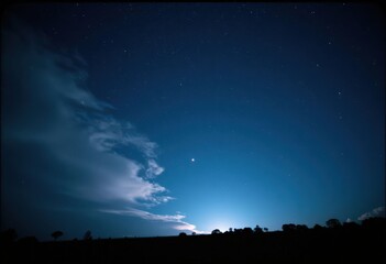Night Sky with Clouds and Stars .