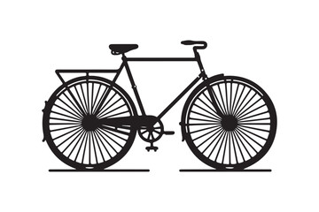 Bicycle Silhouette Icons. Vector Illustration on White.