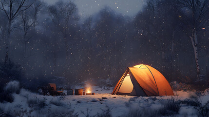 Winter camping.