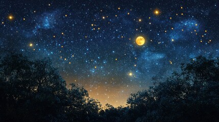Fototapeta premium Beautiful Night Sky Background
