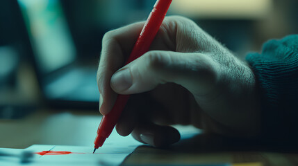 Person Marking Error With Red Marker