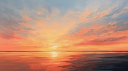 Obraz premium Expansive Horizon at Sunset
