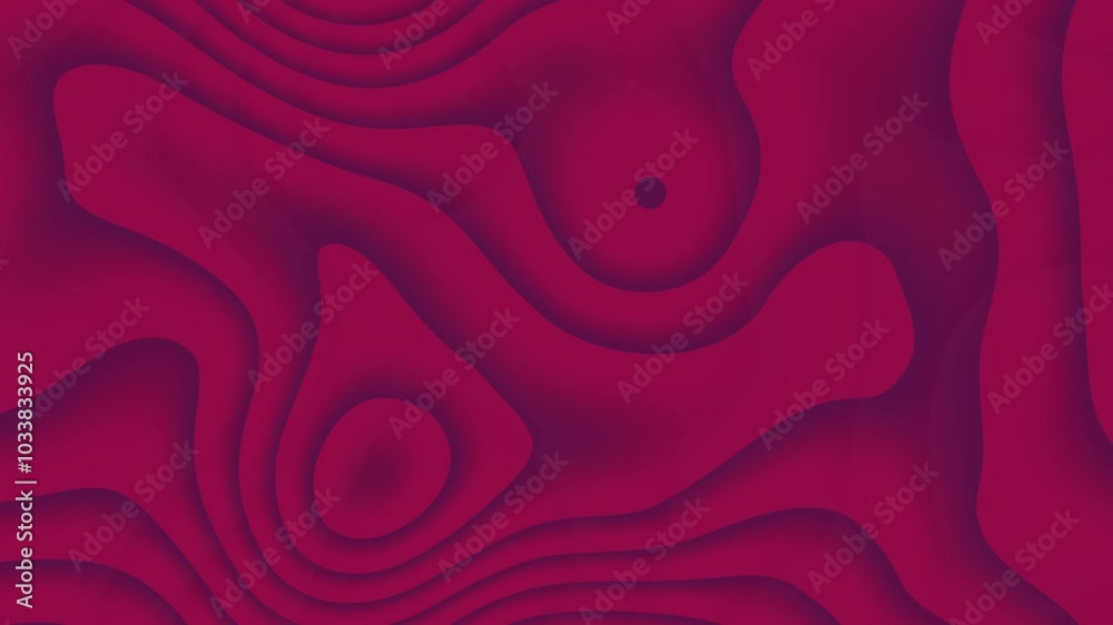 Wall mural An abstract red pattern with a wave-like texture. The pattern is made of curved lines and circles that create a dynamic and visually appealing design.